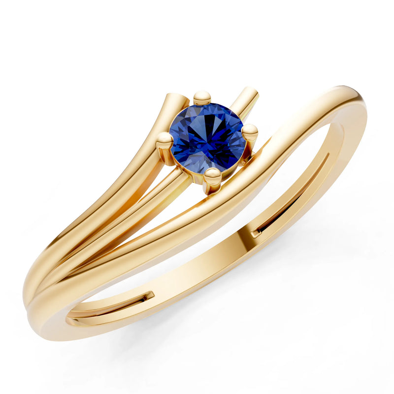 Celeste Flow Bypass Dainty Solitaire Ring