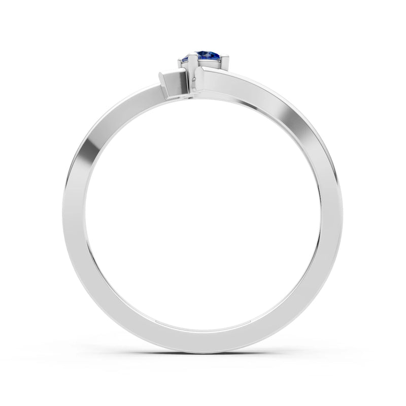 Celeste Flow Bypass Dainty Solitaire Ring