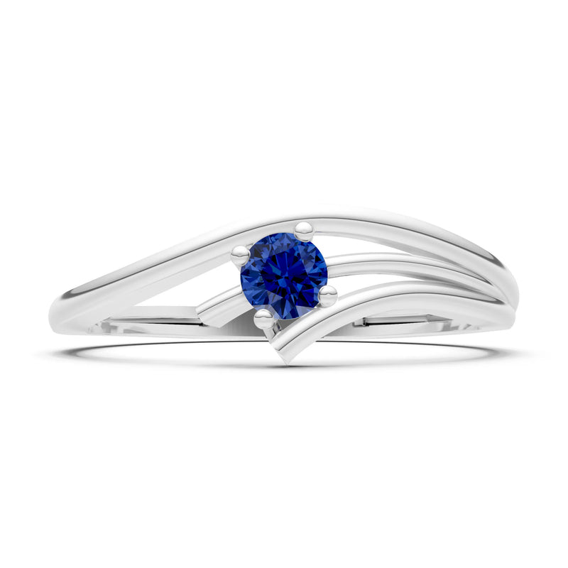 Celeste Flow Bypass Dainty Solitaire Ring