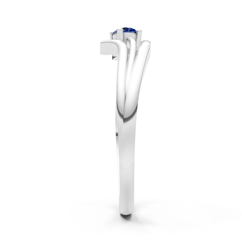 Celeste Flow Bypass Dainty Solitaire Ring