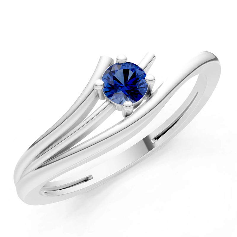 Celeste Flow Bypass Dainty Solitaire Ring