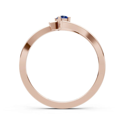 Celeste Flow Bypass Dainty Solitaire Ring