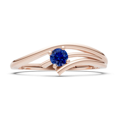 Celeste Flow Bypass Dainty Solitaire Ring