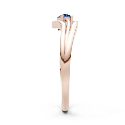 Celeste Flow Bypass Dainty Solitaire Ring