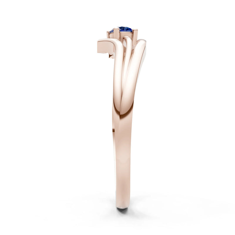Celeste Flow Bypass Dainty Solitaire Ring