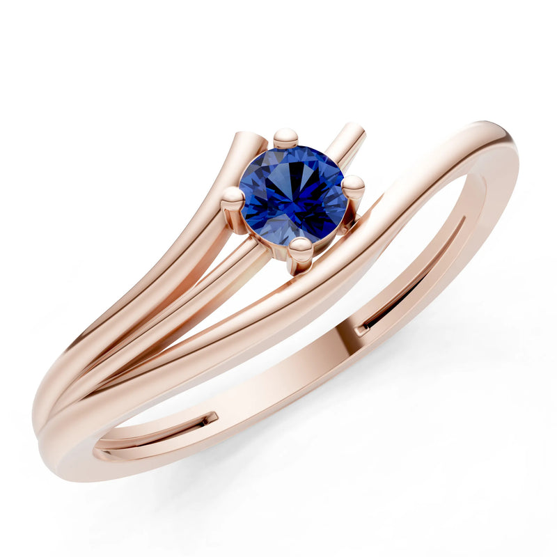 Celeste Flow Bypass Dainty Solitaire Ring
