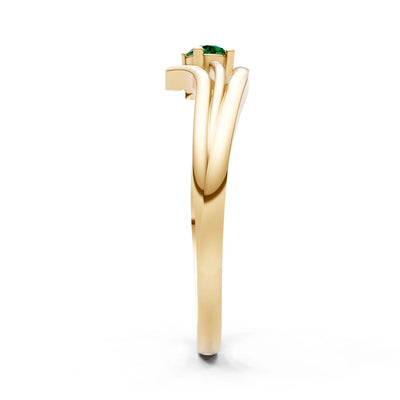 Celeste Flow Bypass Dainty Solitaire Ring