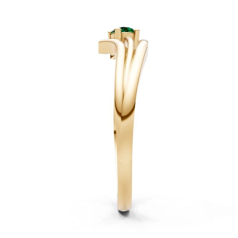 Celeste Flow Bypass Dainty Solitaire Ring