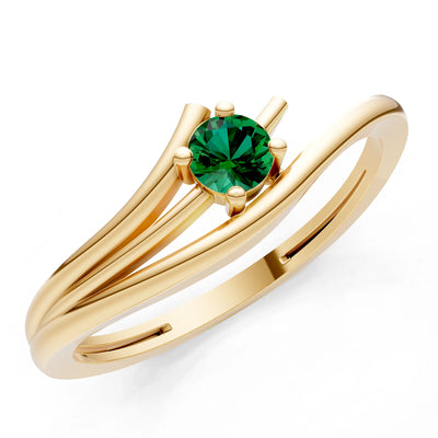 Celeste Flow Bypass Dainty Solitaire Ring