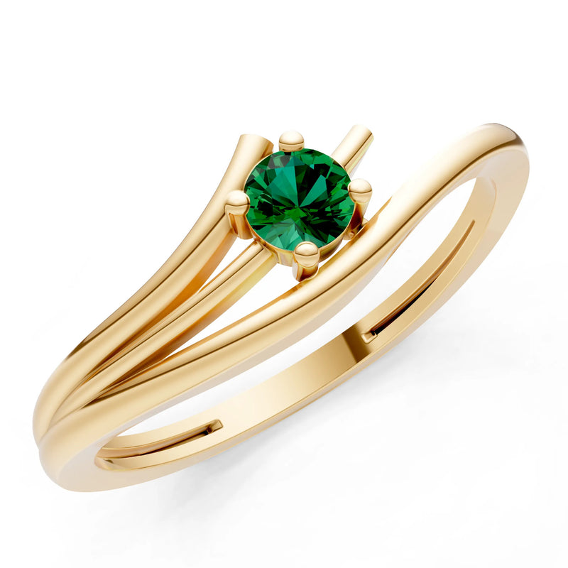 Celeste Flow Bypass Dainty Solitaire Ring