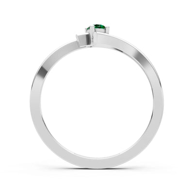 Celeste Flow Bypass Dainty Solitaire Ring