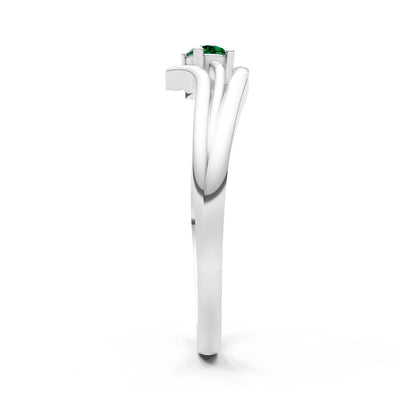 Celeste Flow Bypass Dainty Solitaire Ring