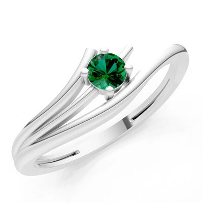 Celeste Flow Bypass Dainty Solitaire Ring