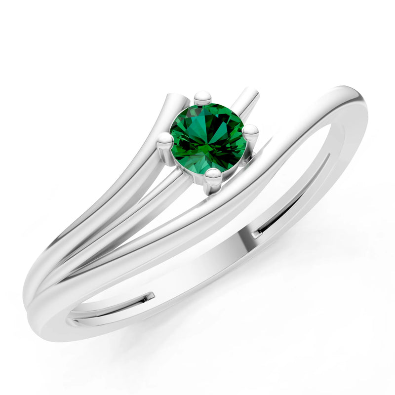 Celeste Flow Bypass Dainty Solitaire Ring