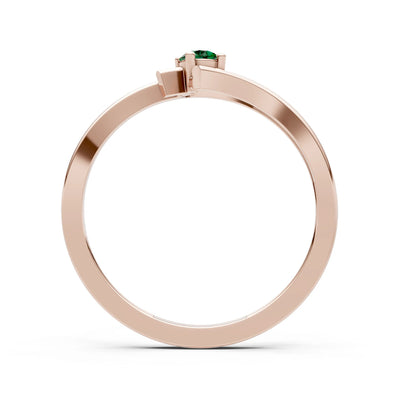 Celeste Flow Bypass Dainty Solitaire Ring