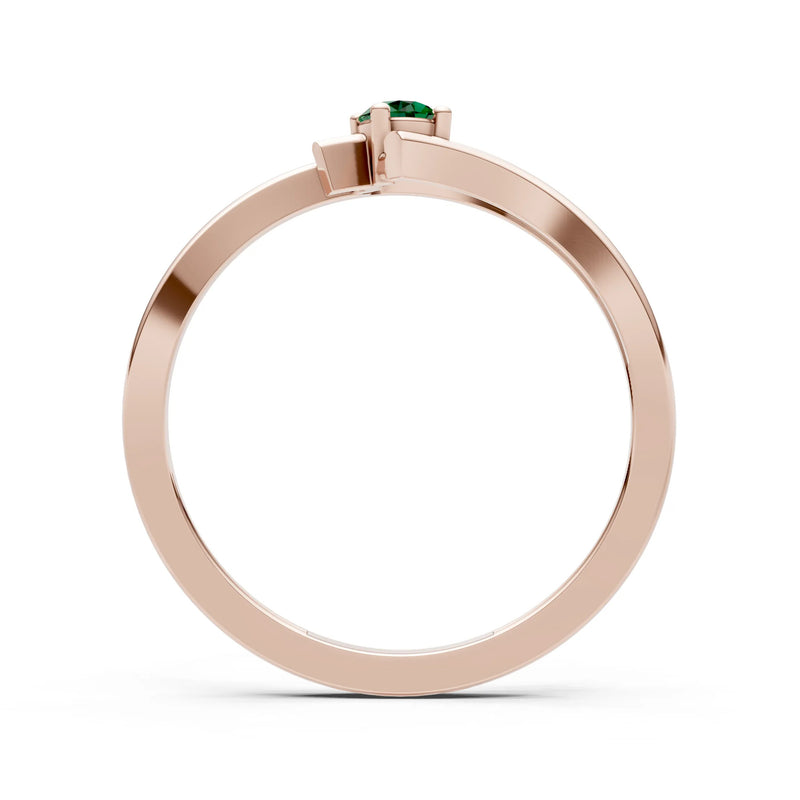 Celeste Flow Bypass Dainty Solitaire Ring
