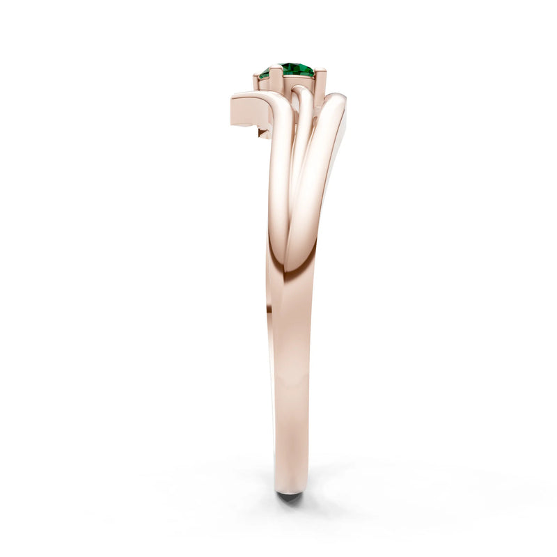 Celeste Flow Bypass Dainty Solitaire Ring