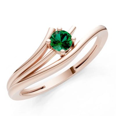Celeste Flow Bypass Dainty Solitaire Ring