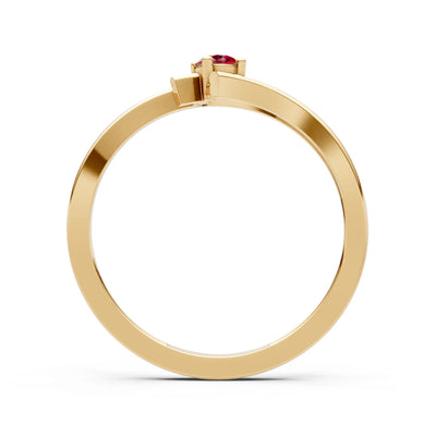 Celeste Flow Bypass Dainty Solitaire Ring