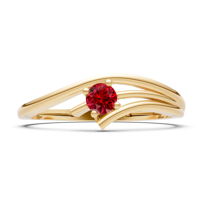 Celeste Flow Bypass Dainty Solitaire Ring