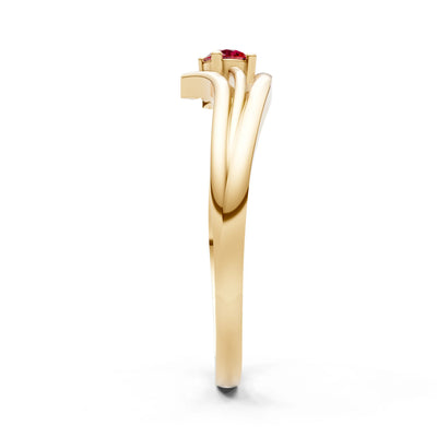 Celeste Flow Bypass Dainty Solitaire Ring