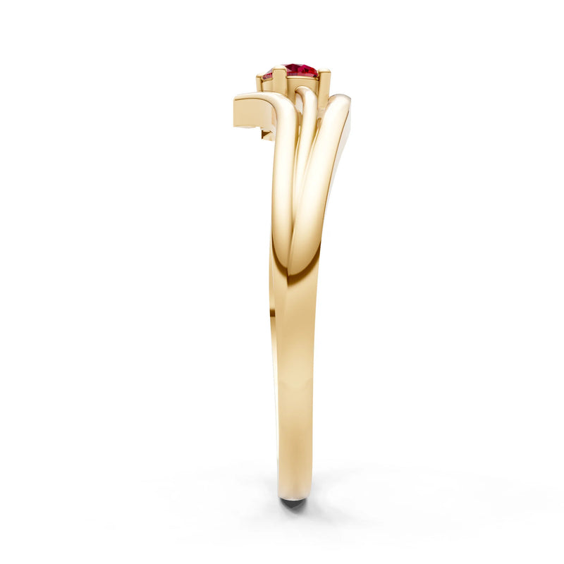Celeste Flow Bypass Dainty Solitaire Ring