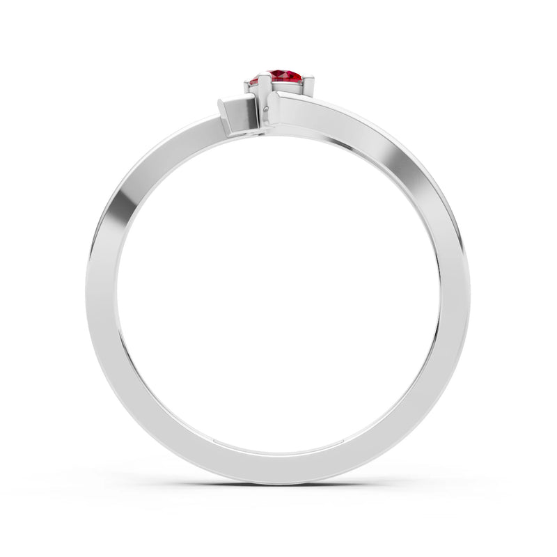 Celeste Flow Bypass Dainty Solitaire Ring