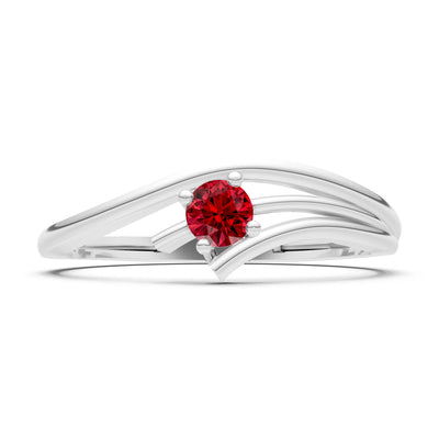 Celeste Flow Bypass Dainty Solitaire Ring