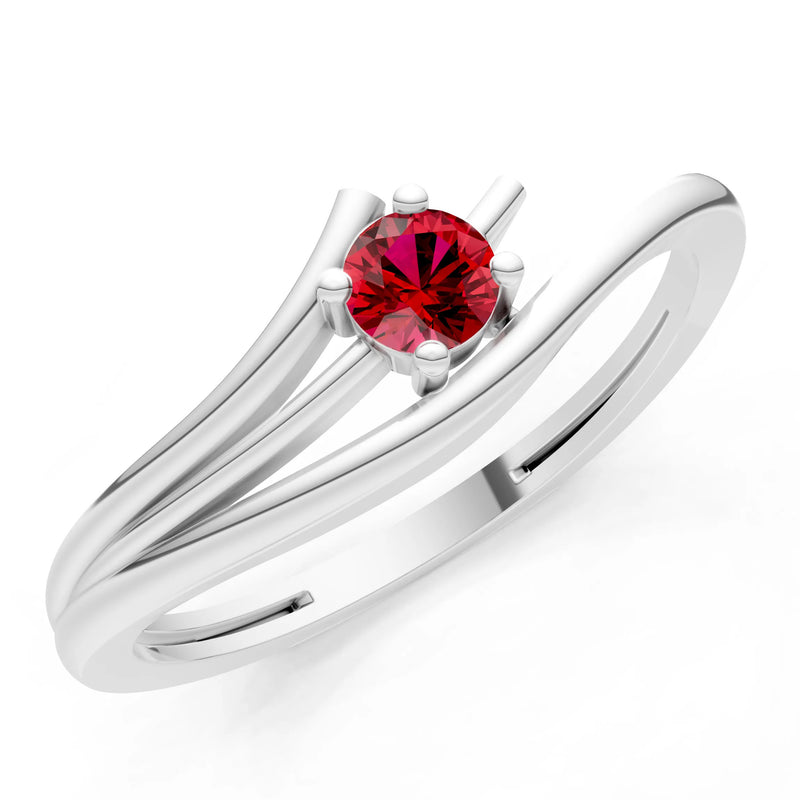 Celeste Flow Bypass Dainty Solitaire Ring