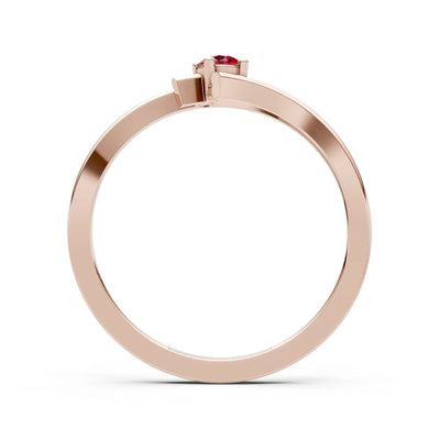 Celeste Flow Bypass Dainty Solitaire Ring