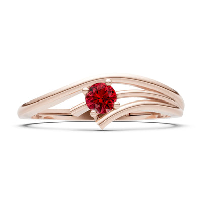 Celeste Flow Bypass Dainty Solitaire Ring