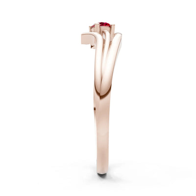 Celeste Flow Bypass Dainty Solitaire Ring