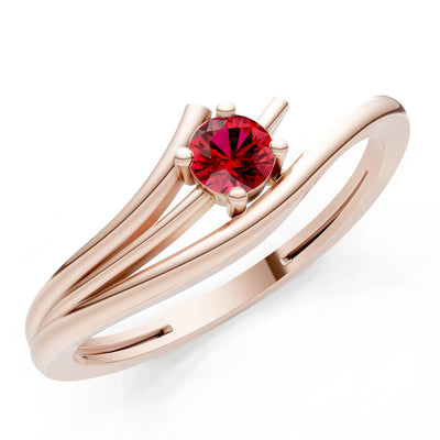Celeste Flow Bypass Dainty Solitaire Ring