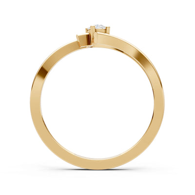 Diamond Celeste Flow Bypass Dainty Solitaire Ring