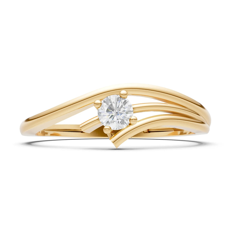 Diamond Celeste Flow Bypass Dainty Solitaire Ring