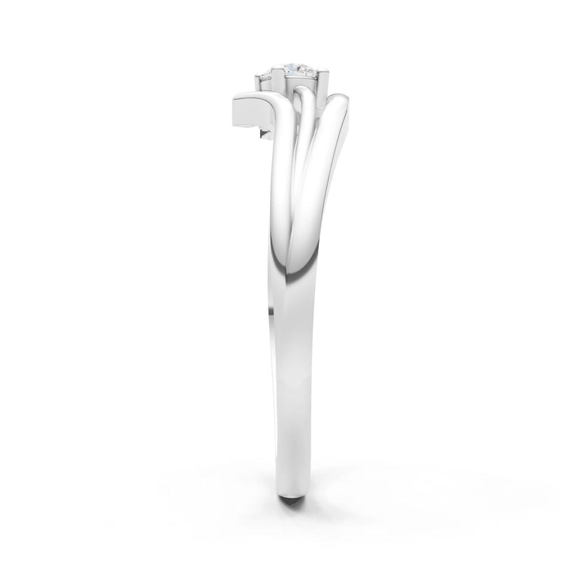 Celeste Flow Bypass Dainty Solitaire Ring