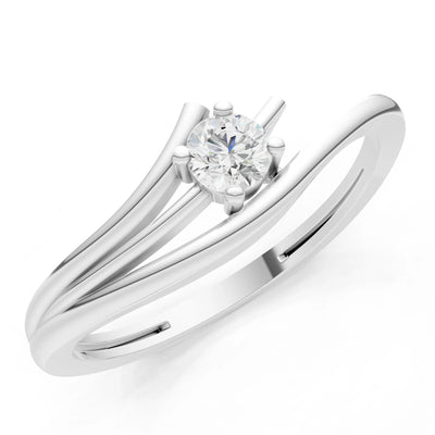 Celeste Flow Bypass Dainty Solitaire Ring