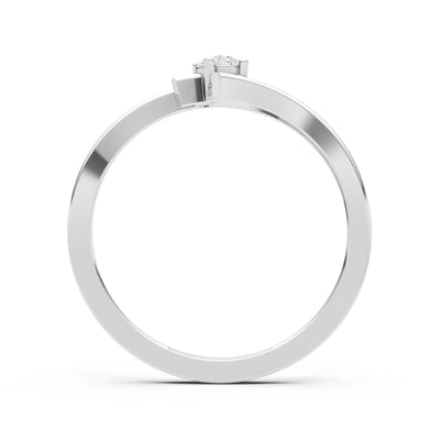 Diamond Celeste Flow Bypass Dainty Solitaire Ring