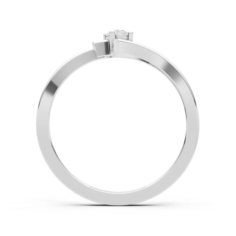 Diamond Celeste Flow Bypass Dainty Solitaire Ring