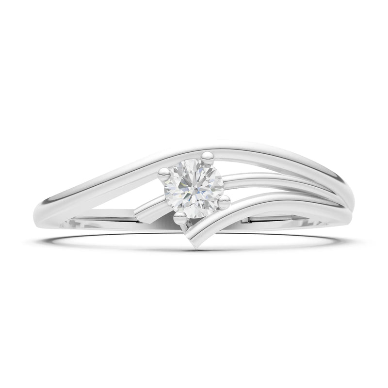 Diamond Celeste Flow Bypass Dainty Solitaire Ring