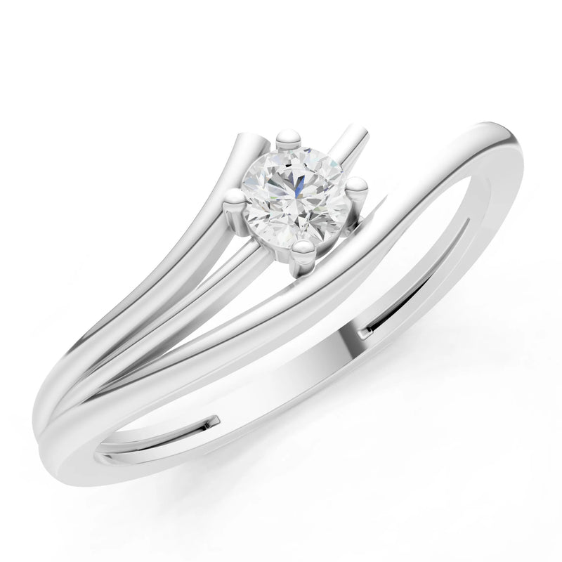 Diamond Celeste Flow Bypass Dainty Solitaire Ring