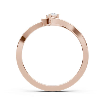 Celeste Flow Bypass Dainty Solitaire Ring