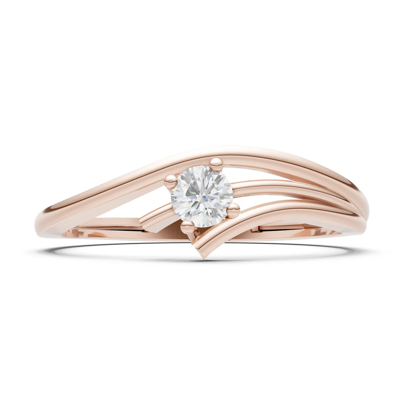 Celeste Flow Bypass Dainty Solitaire Ring
