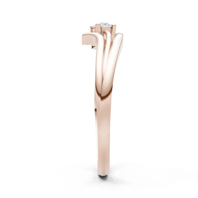 Celeste Flow Bypass Dainty Solitaire Ring