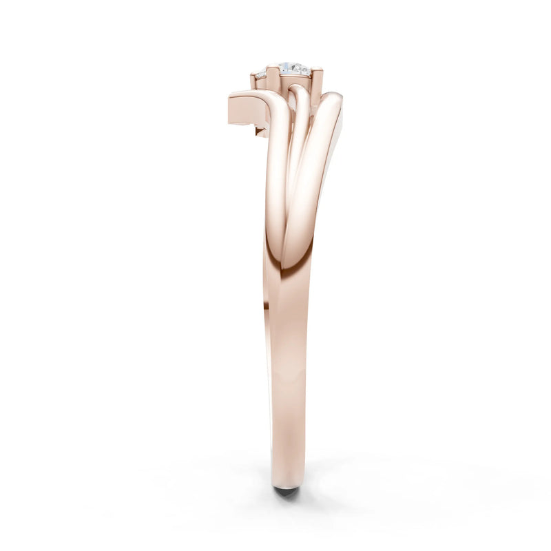 Celeste Flow Bypass Dainty Solitaire Ring