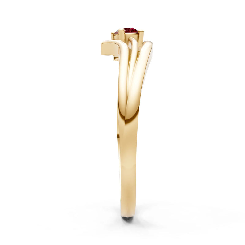 Celeste Flow Bypass Dainty Solitaire Ring