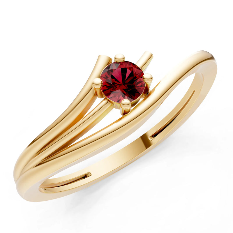 Celeste Flow Bypass Dainty Solitaire Ring