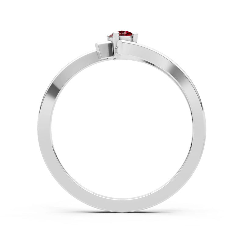 Celeste Flow Bypass Dainty Solitaire Ring