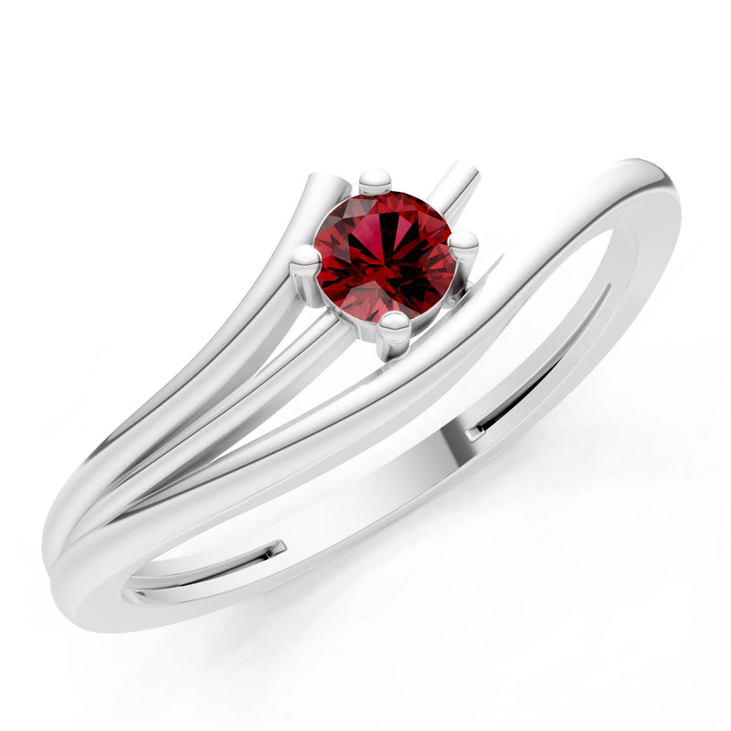 Celeste Flow Bypass Dainty Solitaire Ring