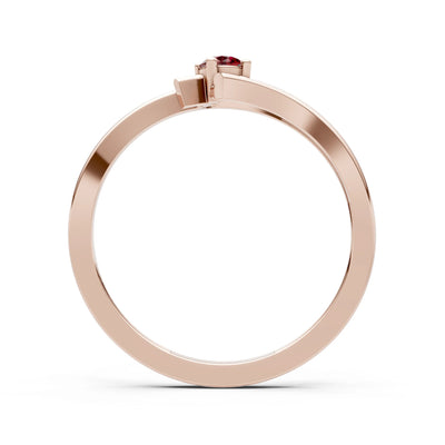 Celeste Flow Bypass Dainty Solitaire Ring